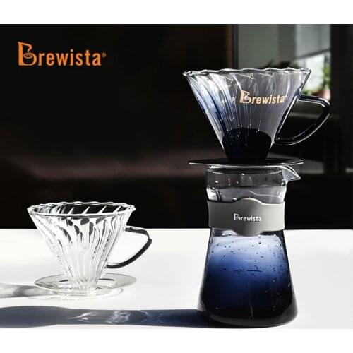 Brewista Coffee Pot Heat-resistant Glass Hand-made Coffees Sharing Pot V60 Spiral Filter Cup Coffee Drip Machine 1-2 Cups