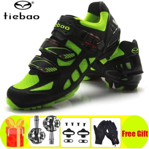 Tiebao cycling shoes Men sapatilha ciclismo mtb women mountain bike bicycle sneakers professional self-locking breathable shoes