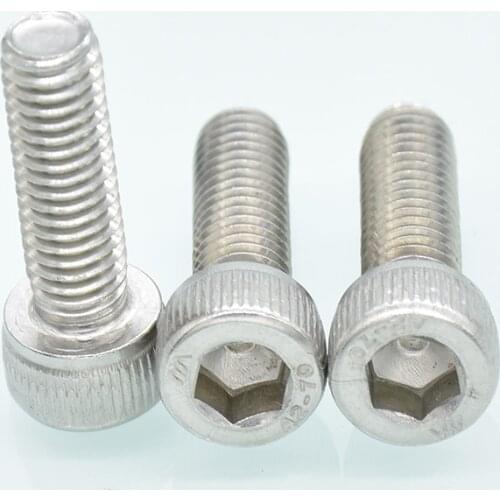 M3/M4/M5/M6 DIN912 304 Stainless Steel Hexagon Socket Head Cap Screws Inner Hex Socket Bicycle Bolt Metric Thread