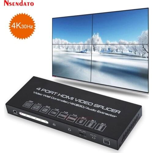 2X2 TV Video Wall Controller Processor Splicer 4K 1x2 1x3 1x4 2x1 3x1 4x1 HDMI Audio Video Splicer splitter Switch with IR RS232