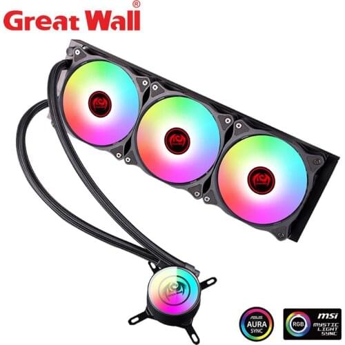 Great Wall CPU Liquid Cooling 240mm PWM fan RGB 5V PC Aura Sync Radiator for LGA 2011/2066/1200/115X/AM4 ARGB CPU Water Cooler