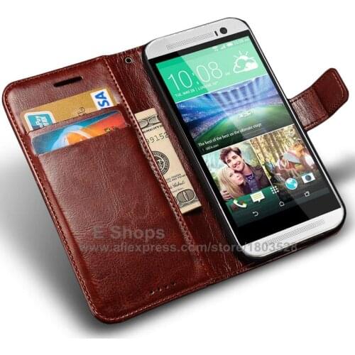 For HTC M8 Luxury PU Leather Wallet Case for HTC One M8 Flip with Stand Design Card Slot HTCm8 Cases black Cover