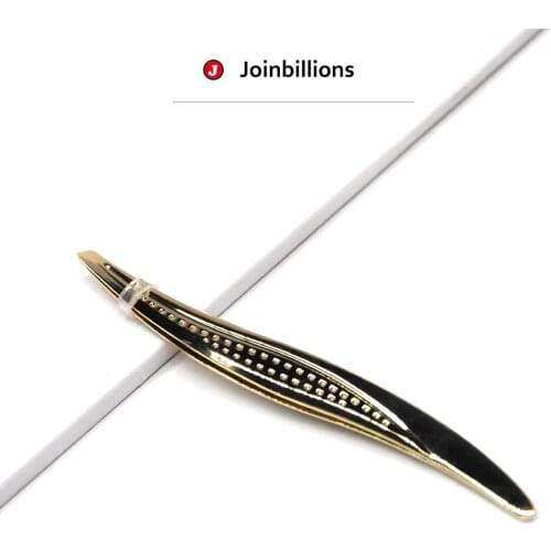 Steel Beauty Makeup Eyelash Tweezers Eyebrow Removal Tools Plating in Golden Color