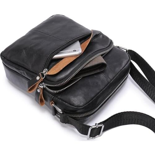 Mens Genuine Cowhide Leather Crossbody Bags for Men Shoulder Bag Men Leather Fashion Mens Bags Male Travel Handbags