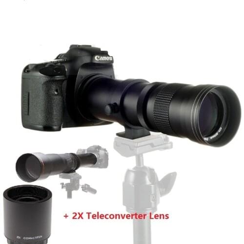 JINTU 420-800mm f/8.3 HD Telephoto Zoom Lens + 2X Teleconverter LENS 1600 For Sony NEX A7 A7R A7II A7S A6000 A6300 A6500 Camera