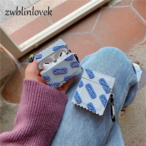 Funny condom 3d case for airpods 1 2 pro charging case soft silicone wireless bluetooth headset protect cover accessories coke