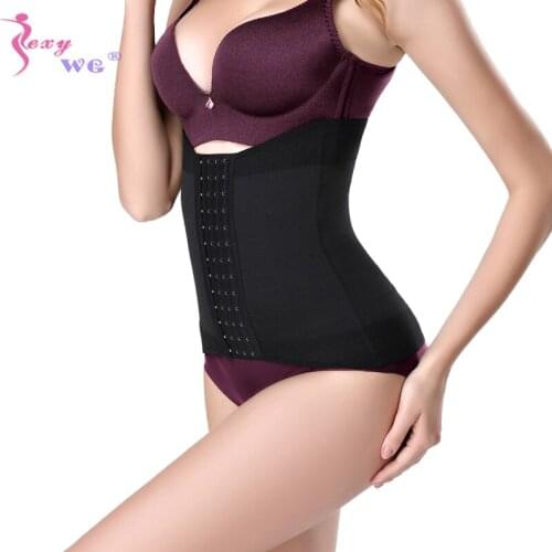 SEXYWG Womens Waist Trainer Corset for Weight Loss Steel Boned Tummy Control Body Shaper with Adjustable Hooks