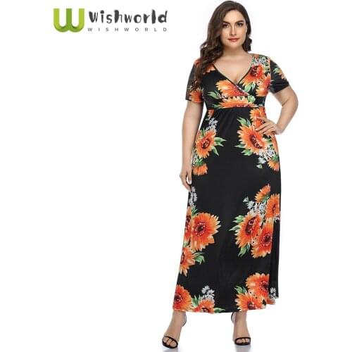2021 Summer European and American Bohemian Sexy Floral Dress Printing Fashion Leisure Long Womens Clothes