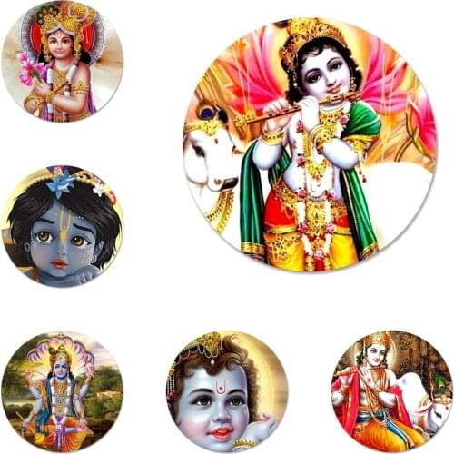 58mm lord krishna Icons Pins Badge Decoration Brooches Metal Badges For Backpack Decoration
