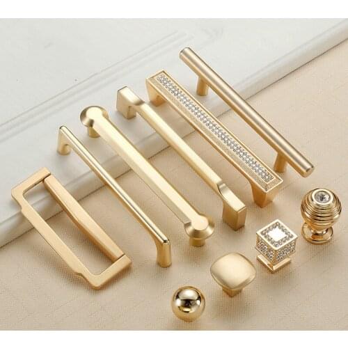Pearl Gold Cabinet Knobs Zinc Alloy Kitchen Door Handles Drawer Cupboard Door Pull Cabinet Handles for Furniture Hardware