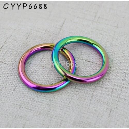 10-30-100pcs 1.6cm 1.8cm 2.5cm 3cm Rainbow pets strap o ring,bags' accessories,alloy Welded Rings,Closed Round O ring
