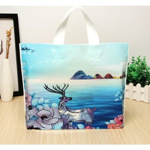 10Pcs Lovely Thank You Gift Shopping Bags Party Favor Thicken Plastic Wedding loop Handle Bag Clothing Plastic carry bag