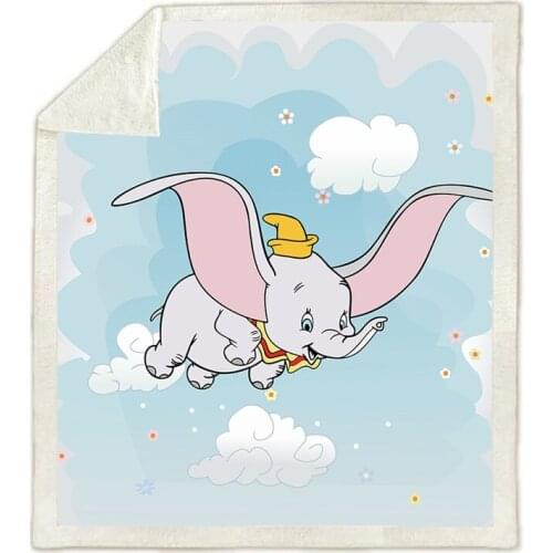 3D Dumbo Blanket Fleece Sherpa Blanket on Bed Kids Girl Home Textiles 100x140/130x150/150x200CM Blankets for Beds