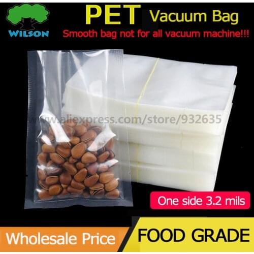 50 PCS (Open 20 - 28cm) Full Clear Vacuum Bags For Food Heat Sealing Bags Food Storage PET/PE for industry 3.2 mils (80 microns)