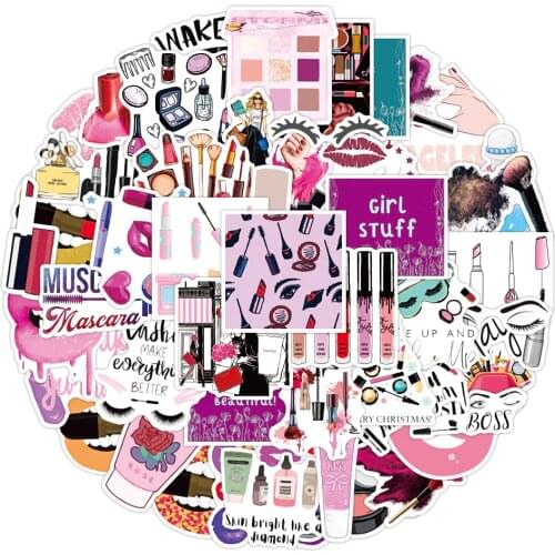 50Pcs Girls cosmetics Graffiti Waterproof Skateboard Travel Suitcase Phone Laptop Luggage Stickers Cute Kids Girl Toys