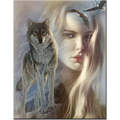5D Diamond Painting rhinestone Beauty wolf eagle Cross Stitch Diy Diamond Embroidery Diamond Mosaic Wall stickers Decor N882