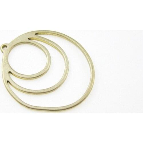 Brass earring charm Triple circle brass finding 23.8x21x0.8mm necklace pendant -6pcs R1453
