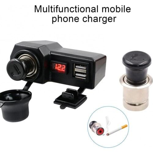 Dual USB Car Charger Socket Waterproof Power Outlet 12V/24V LED Digital Display for Car Boat Marine Motorcycle