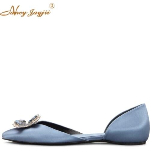 Dorsay Crown Jewels Ballerinas in Silk Satin String Bead Genuine Leather Top Brand Red Casual Buckle With Rhinestones Shoes