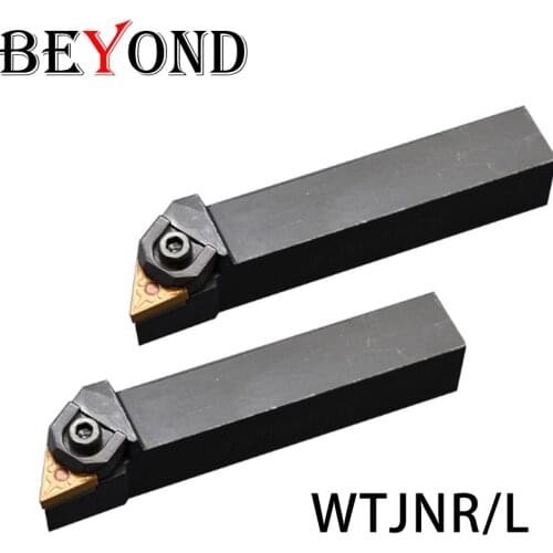 BEYOND 1PCS Lathe Cutting Tools WTJNR 1616 WTJNR1616H16 Shank Solid Carbide External Turning Cutter Bar Inserts TNMG