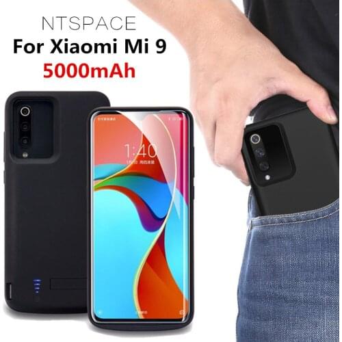 NTSPACE Extenal Battery Charger Cases For Xiaomi Mi 9 Powerbank Case 5000mAh Backup Power Bank Cover For Xiaomi 9 Charging Case