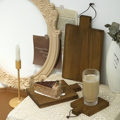 S M L Wooden Cutting board for Home Kitchen Tools Baking Food Cake Display Pizza Bread Coffee Dishes Wood Tray for Tableware