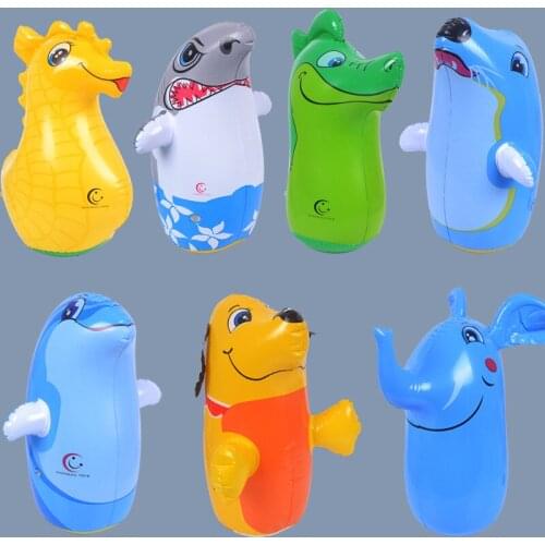 Children 's Toy Small Gift Hot Sale 35cm Shark Penguin Elephant Dinosaur Inflatable Cartoon Animal Tumbler Balloon