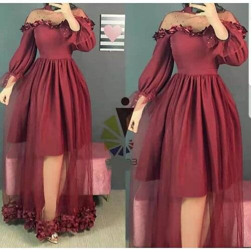 Elegant Long Sleeve A-Line Evening Dresses with Pockets Floor Length Zipper Arabic Abendkleider Formal Party Dress for Women