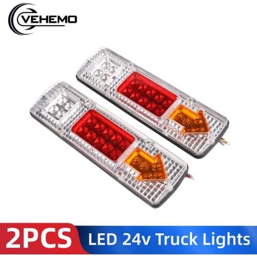 Vehemo 2PCS 24v LED Truck trailer lights Pair Taillight signal lamp Part Accessories 24 v truck LED side marker light