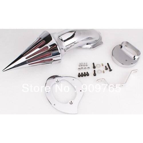 Chrome Cone Spike Air Cleaner Intake Filter Kit For Yamaha VStar V-Star 1100