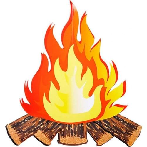 Fake Flame 3D Realistic Art Paper Red Vivid Artificial Safe Campfire for Festival