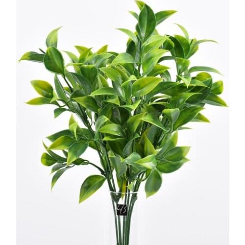 7 branches green artificial plants for garden bushes fake grass eucalyptus orange leaves faux plant for home shop decoration
