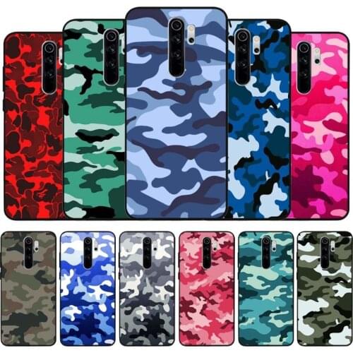 Camouflage black Silicone Phone Case For Redmi note 9 8 7 Pro S 8T 7A Cover