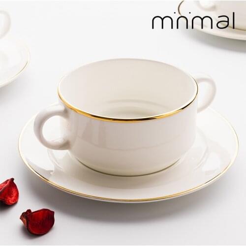 Ceramic Waterproof Stew Cup Double Ear Stew Birds Nest Soup Cup Steamed Egg Cup Kitchen Household Bone China Stew Bowl