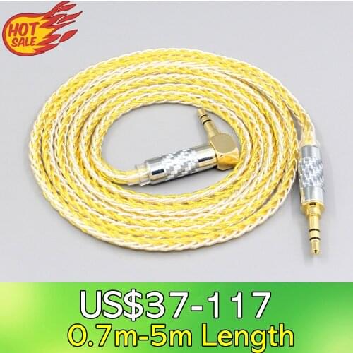 LN007675 8 Core Silver Gold Plated Earphone Cable For Fostex T50RP Mk3 T40RP Mk2 T20RP Mk2 Dekoni Audio Blue Headphone