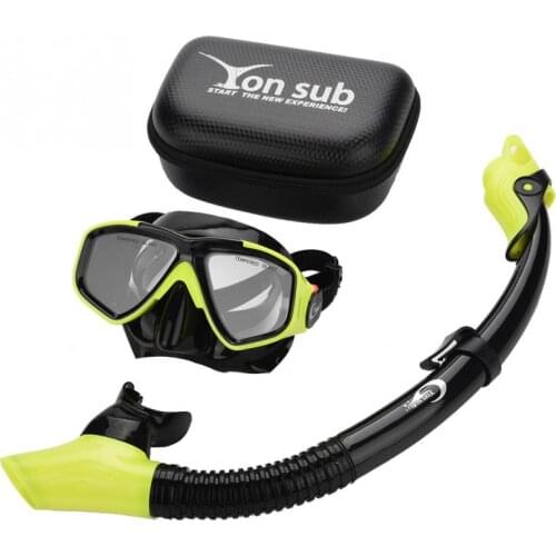 Yon Sub Professional Scuba Diving Mask and Snorkels Anti-Fog Goggles Glasses Diving Swimming Easy Breath Tube Set
