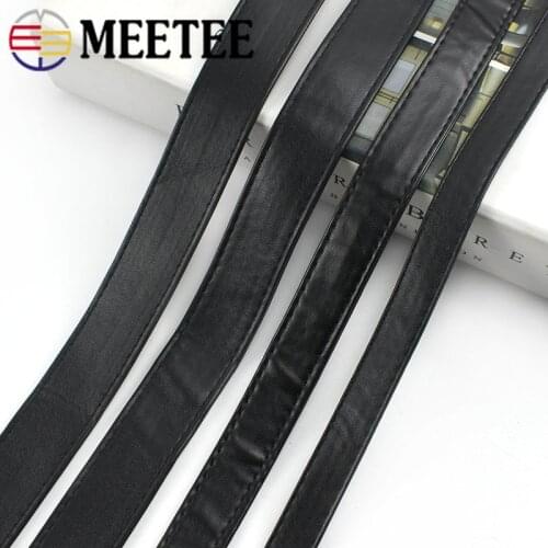 Meetee 5Meters 10/15/20mm PU Imitation Leather Cords Webbing Bags Strap String Rope DIY Necklace Bracelets Decoration Accessory