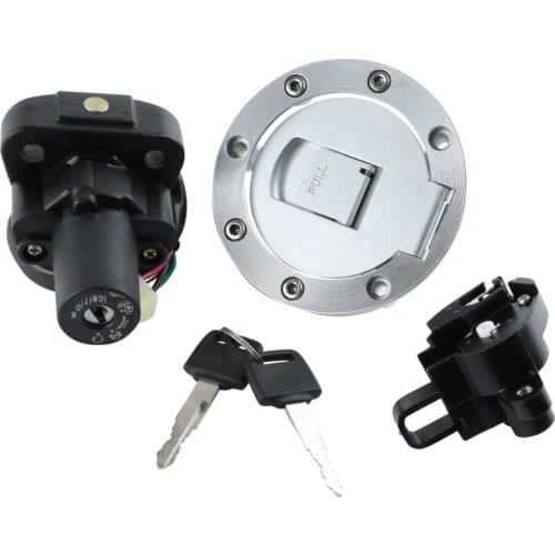 Motorcycle Metal Gas Fuel Tank Cap Cover with Ignition Switch Lock Keys Set For YAMAHA YZF1000 97 98 YZF600 95 02 XJR400 XJR1200