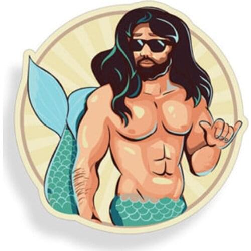 Mens Muscle Merman Merman Sticker Car Window Bumper Laptop Cup Beach Cooler Glass People Decal