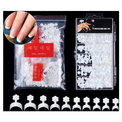 Nail Pieces False Nails 500 Pieces of Manicure Crescent Edge Plum Blossom Pieces Nail Manicure Tools