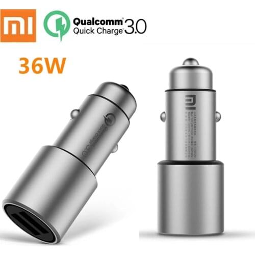 Original Xiaomi Car Charger Quick Charge QC3.0 5V/3A Dual USB Quick Charger 9V/2A 12V/1.5A for iPhone Samsung Smartphone Tablet