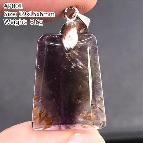 Natural Gold Rutilated Auralite 23 Pendant Jewelry For Women Men Luck Love Crystal Canada Healing Beads Energy Gemstone AAAAA