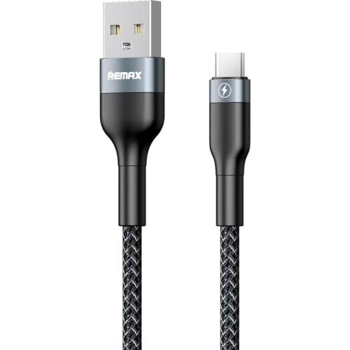 Remax RC-064i 1m Braided Round Type-C 2.4A Fast Charging Phone Data Cable Cord