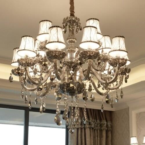 Modern LED Crystal Chandelier Living Room Luxury Atmosphere Creative Personality Bedroom Lamp Dining Light Fixtures Lamp Shade