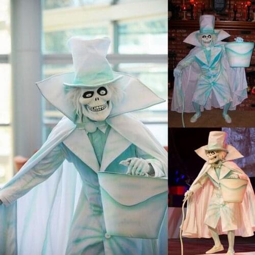 Halloween Ghost Ornament Simulation Ghost Skull Statue with Crutch Cloak Halloween Decoration Figurine for Home Garden Courtyard