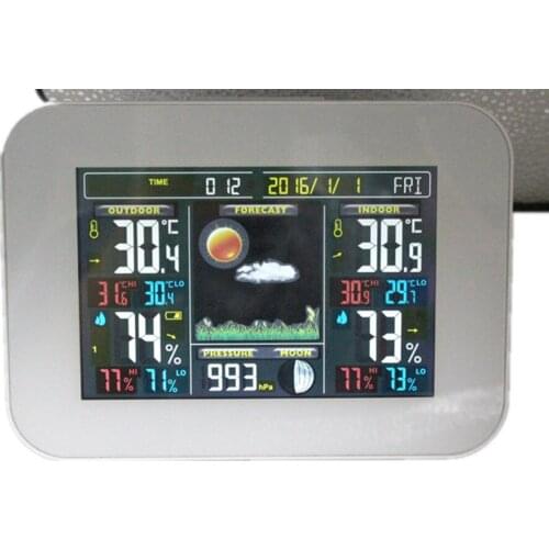 TS-A99W Wireless Color Weather Clock Indoor and Outdoor Temperature Hygrometer Radio Weather Forecast