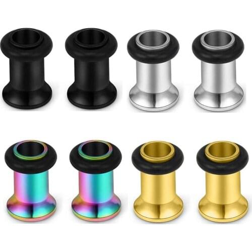 3-14mm Single Surgical Steel Single Flared Flesh Tunnel Gauge Ear Expander Stretching Kit Ear Plugs Piercing Body Jewelry