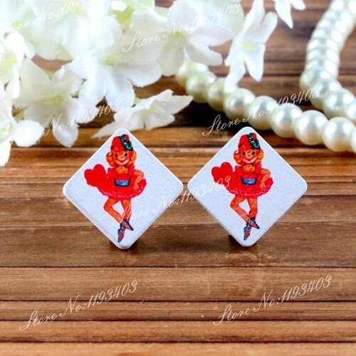 Square Shape High Quality Photo Wood Laser Cut Cabochon to make Rings, Earrings, Bobby pin,Necklaces, Bracelets