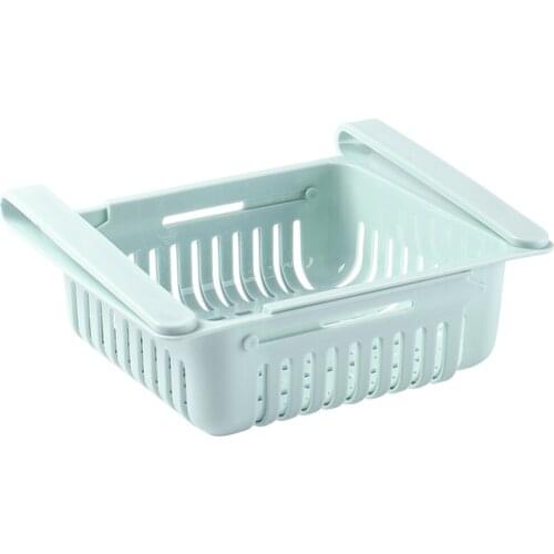 Kitchen free punching fruit and vegetable drawer storage box retractable refrigerator cabinet hollow storage basket WY7091746