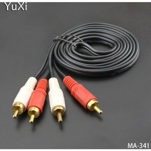 YuXi 1PCS/lot 1.5M 2RCA Male to 2RCA Male Jack Stereo AUX RCA Audio Cable for Laptop DVD TV Speaker replace